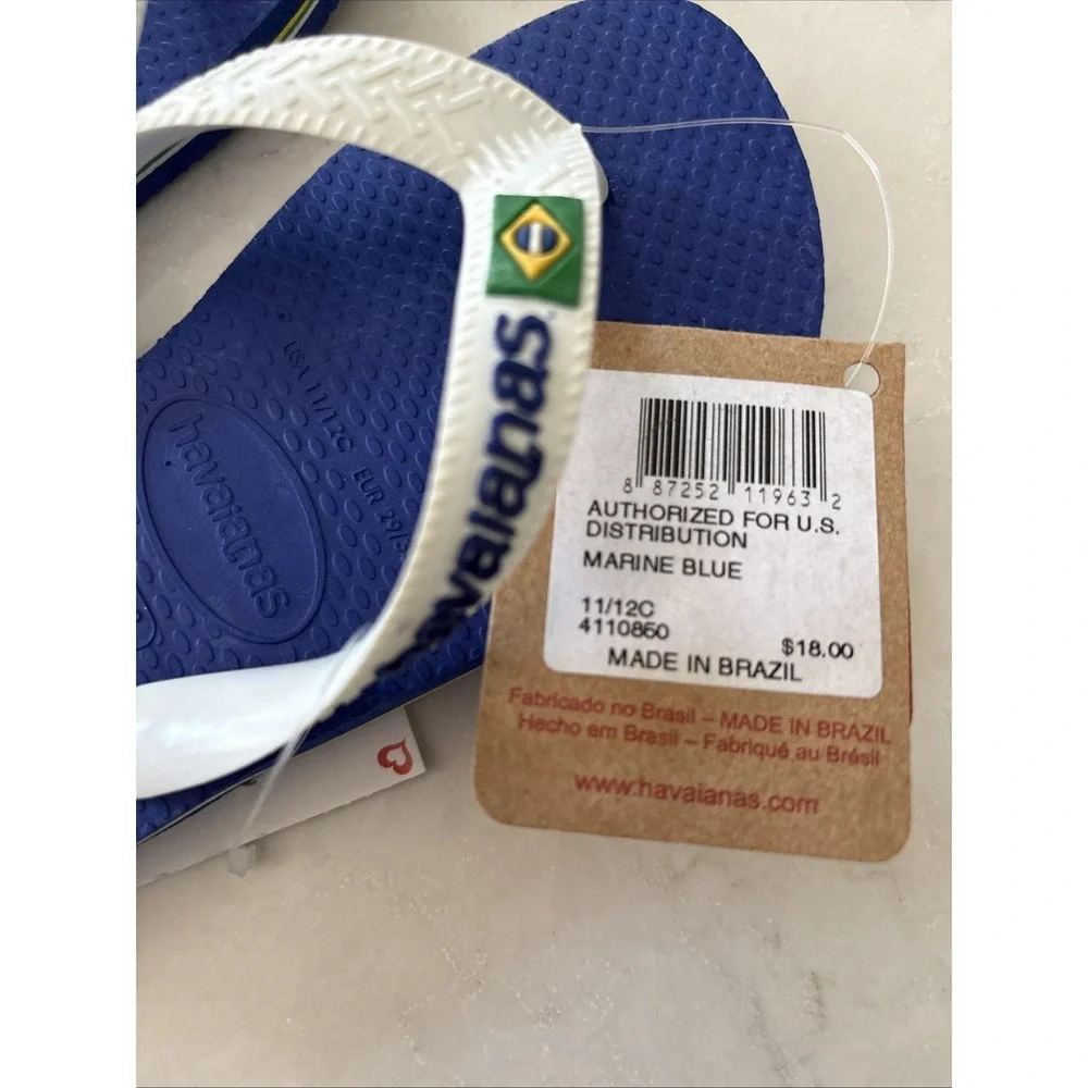 Havaianas Kids US 11/12c Flip Flop Sandals, Brazil Logo Thong Footwear EU 29/30